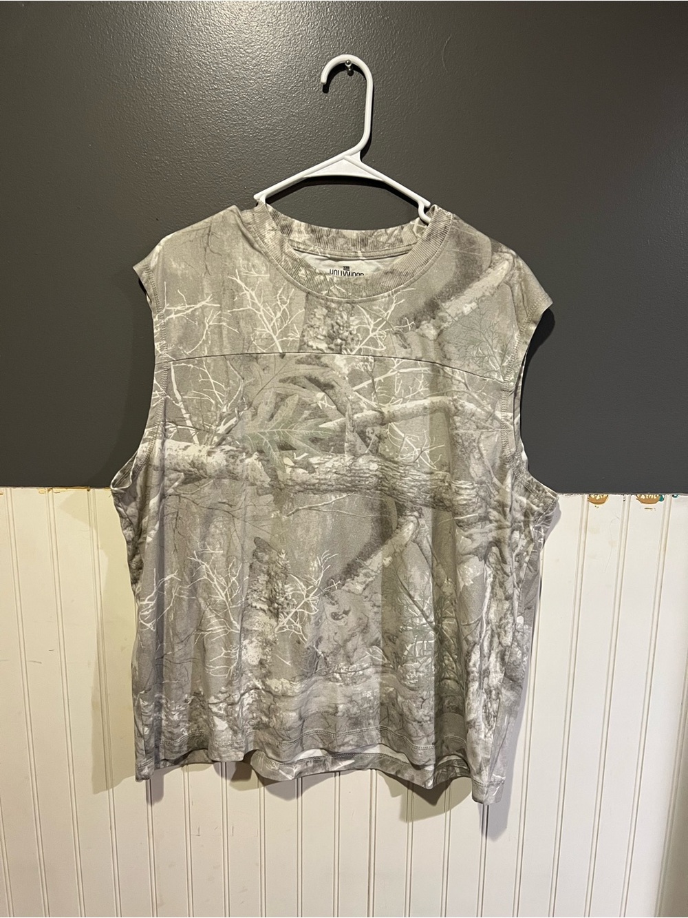 Sleeveless Gray Camouflage Print men’s Top